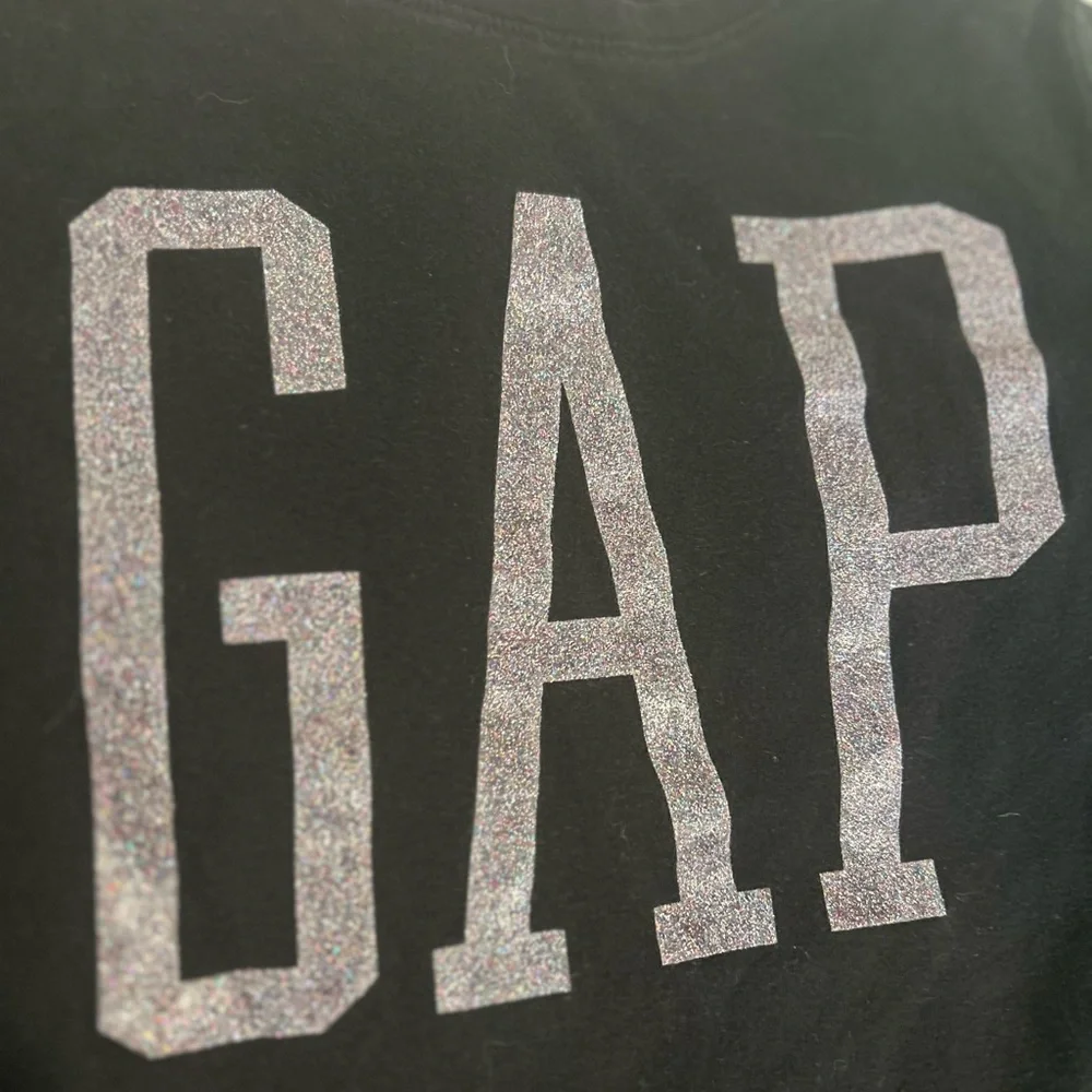 GAP Kids Logo Hoodie & T-Shirt Set Size L (10) White & Black Sparkle
